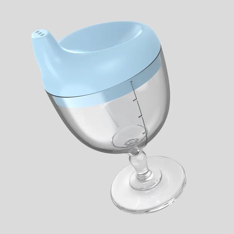 150ml 학습 컵 크리 에이 티브 와인 유리 모양 Duckbill 디자인 안전한 재료 이유식 훈련 탑 전환 선물