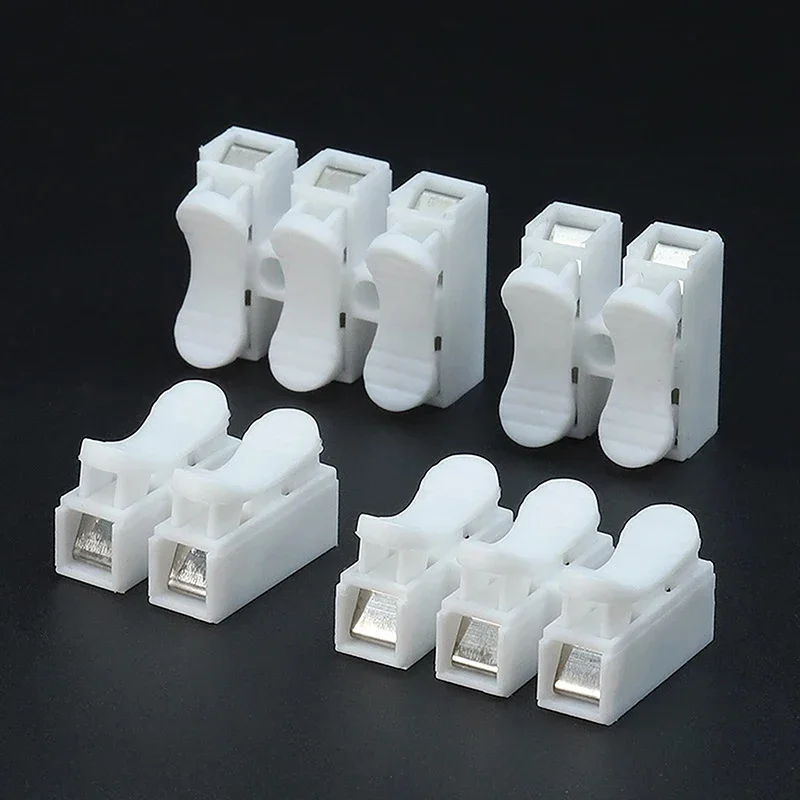 20Pcs No Solding Quick 1P 2P 3P 케이블 와이어 커넥터 나사없는 터미널 블록 스프링 클램프