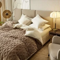 Luxurious Plush Fleece Duvet Cover and Blanket Set - 200x230cm (79x91in) (5)