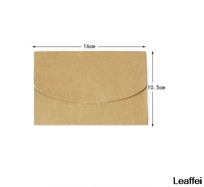 10Pcs 3 Colors Vintage Blank Kraft Paper DIY Multifunction Envelope postcard box Package paper Wedding Invitation