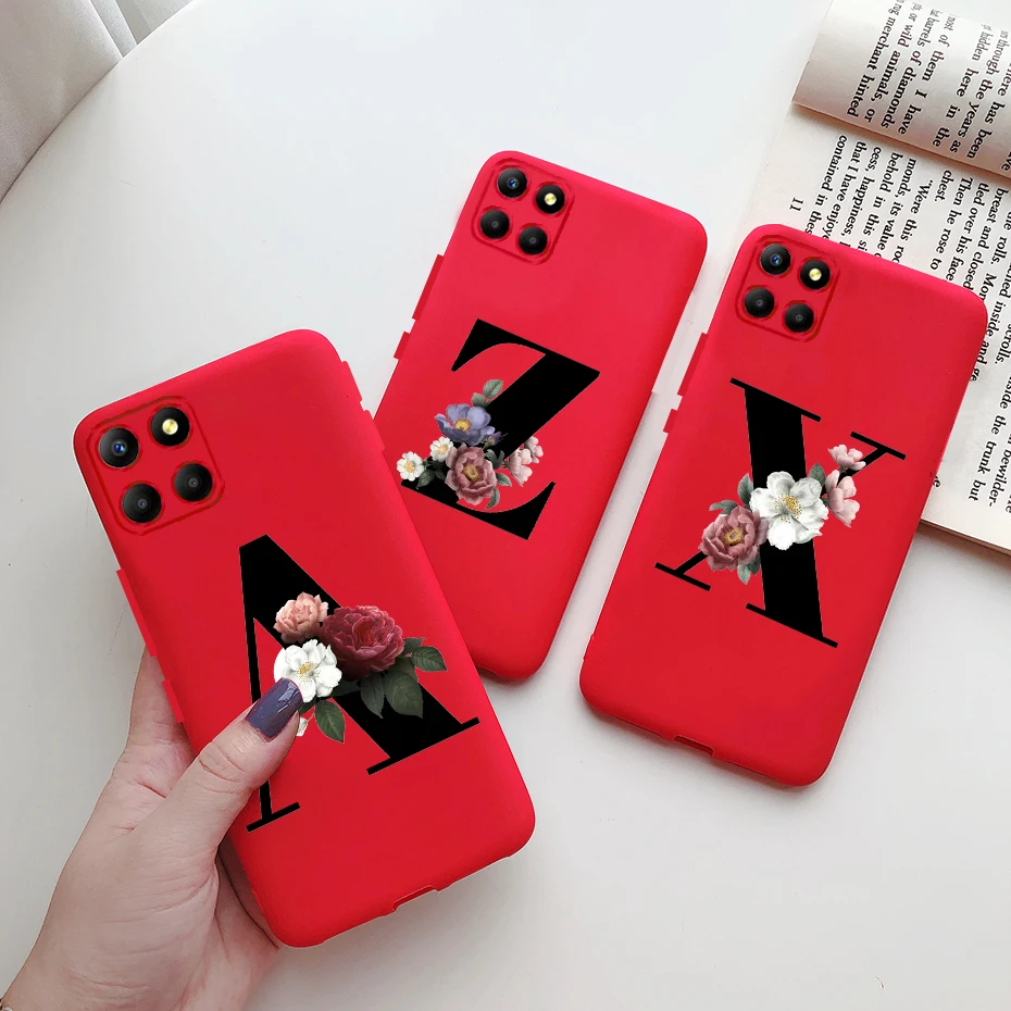 Per Cover Huawei Honor X6 Custodia Per Honor X6 Nuovo Telefono Posteriore Antiurto Paraurti Morbido Tpu Flower Letter Cover Per Honor X 6 X6 Custodie