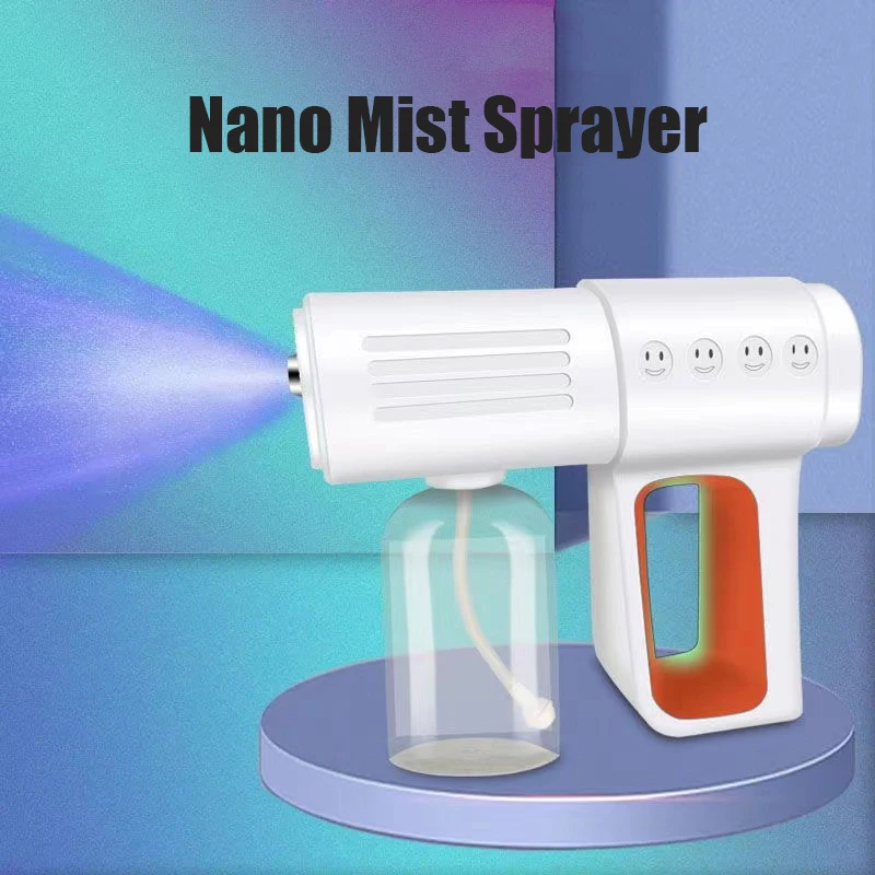 

K6X/K5 Pro Hand-held Atomizer Spray Gun 380ML Nano Mist Sprayer Santitizer Machine Blue Light Disinfection USB Spray Gun Fogger