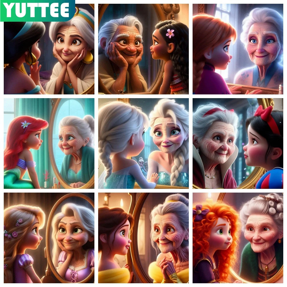 

Elderly Disney Princess 5D DIY Diamond Painting Embroidery Cartoon Girl Cross Stitch Mosaic Handmade Home Decor New Collection