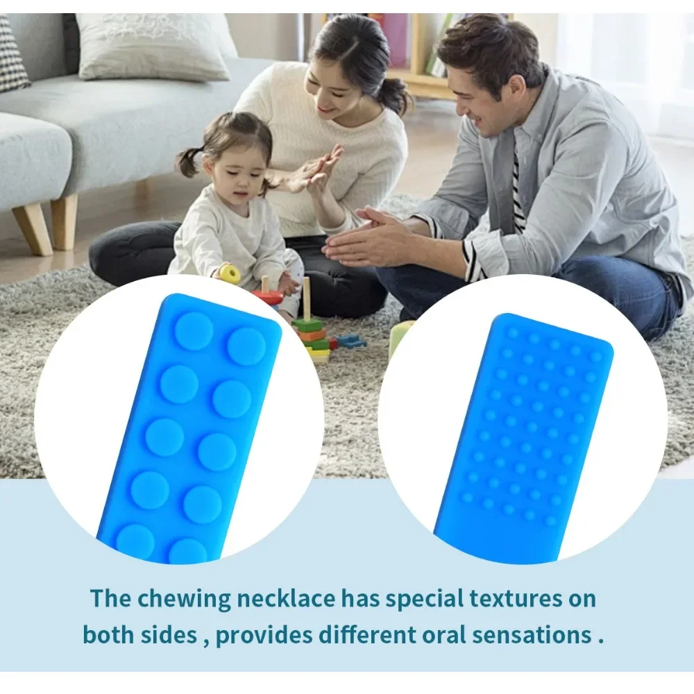 Baby Silicone Teething Toys Kids Chew Necklace Sensory Chewy Pendant Oral Motor Therapy Tools for Autism ADHD Children