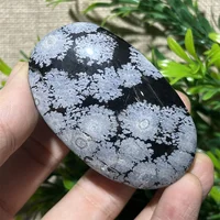 Natural Crystal Snowflake Black Obsidian Palm  Stone Crystal  Reiki High Quality Beauty Healing Quartz Minerals Home Decoration 1