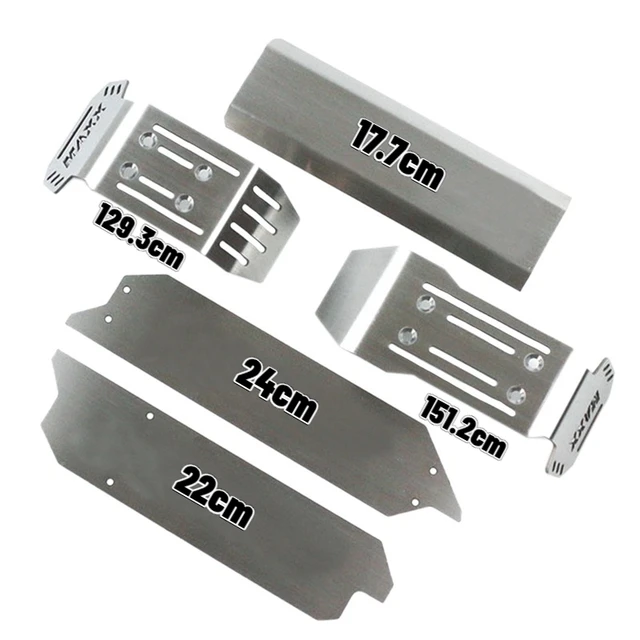 Kit De Protection Châssis Acier Inoxydable Pour RC Car 1/5 6S/8S – 5 Plaques Avant Centre Arrière – Vis Incluses