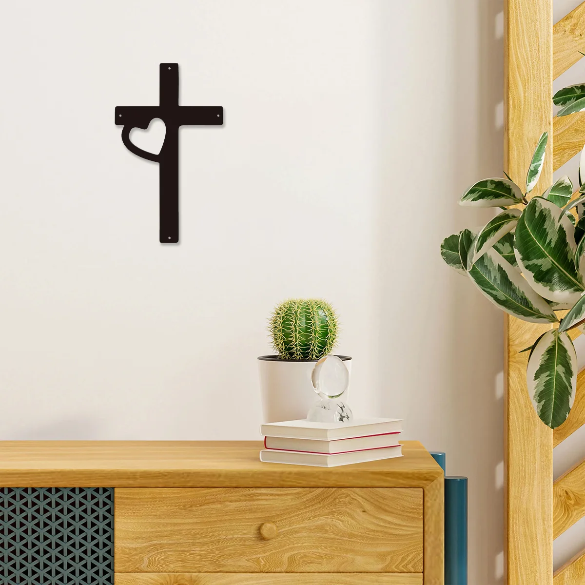 

CIFBUY Deco Cross Sign Inspirational Metal Wall Art Religious Wall Hanging Decor Resurrection Wall Mounted Christian Faith Gift