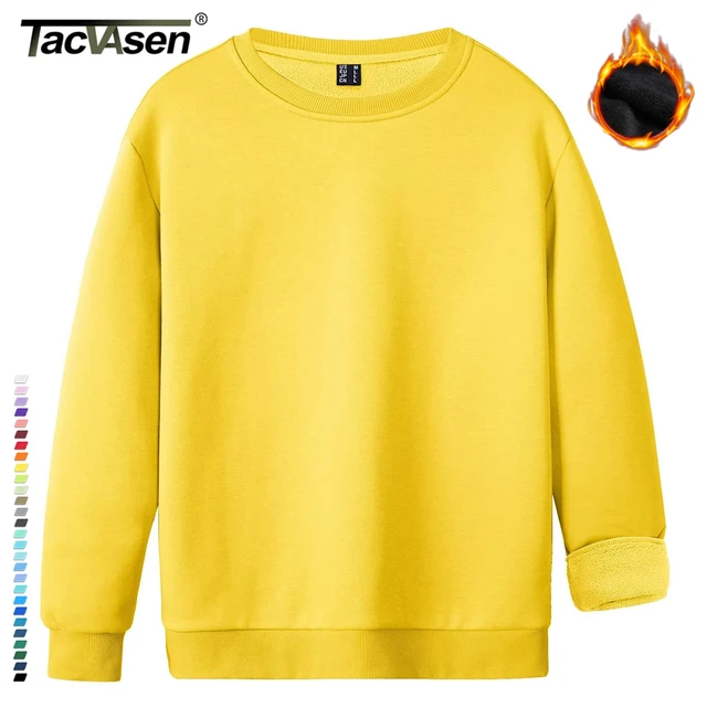 TACVASEN-Thicken Fleece Crewneck camisola para homens