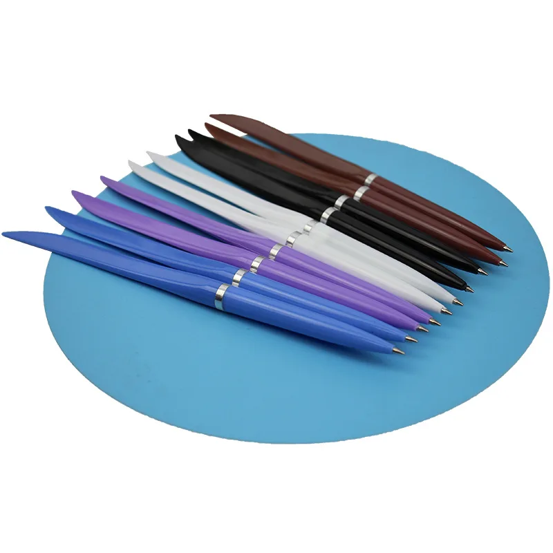 Office Flat Knife Pens - Express Open Box Pens - Blue Ballpoint Pens 0.7mm Knife Shaped Pens