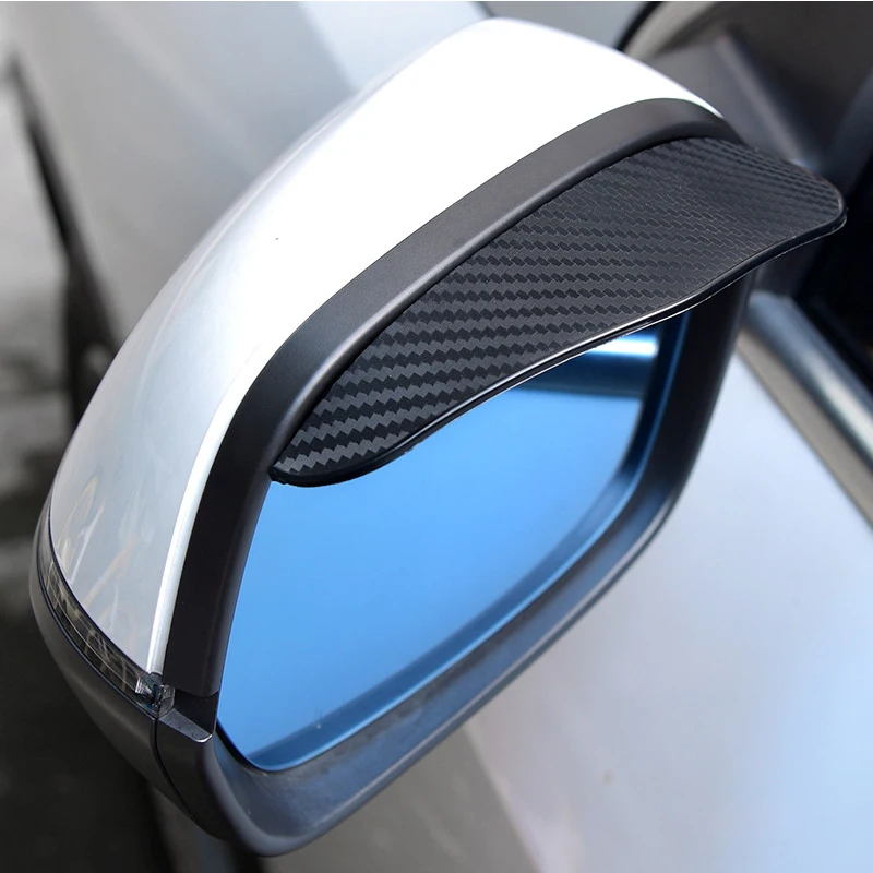 2pcs Car Rearview Mirror Rain Shield Rain Eyebrow Rain Cover Universal Carbon Fiber Rear View Side Mirror Rain Eyebrow Shield