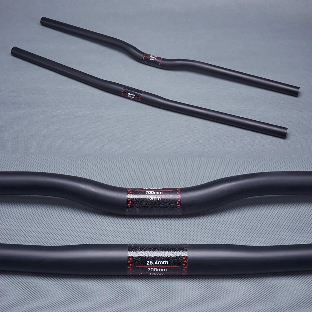 

Bicycle Handlebar 25.4mm Matt UD Carbon Fibre Bike MTB One-shaped Handlebar 480mm - 700mm