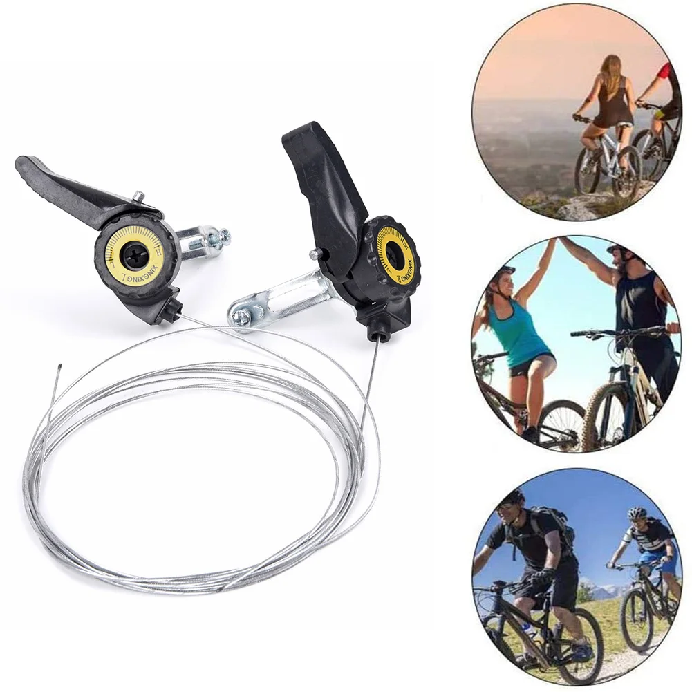 1 Paar Fahrrads chieber 15/18/21 Geschwindigkeit Universal lever Mountainbike mit Kabel auslöser Schalthebel Fahrrad Deraille schwarz – Detail 2