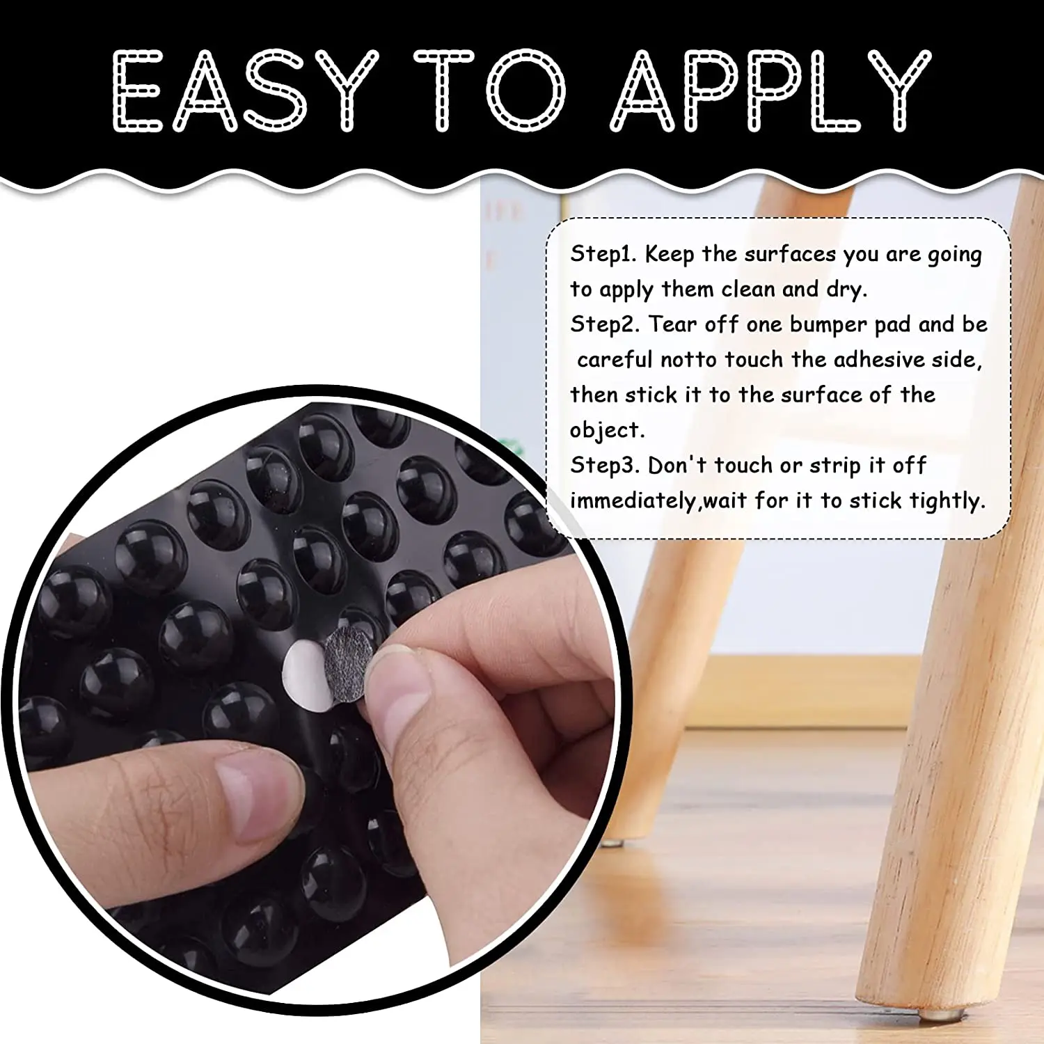 100pcs Clear Rubber Feet Self-Adhesive Silicone Bumper Pad Cabinet Drawer Bumper Door Stopper for Furniture Wall Picture Frames