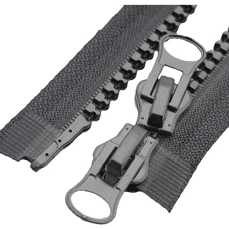 8#MeeteeResinZipper60-250cmDoubleSlidersOpenEndZipDownJacketCoatTentBlackZippersDIYSewingClothingAccessories-AliExpress15