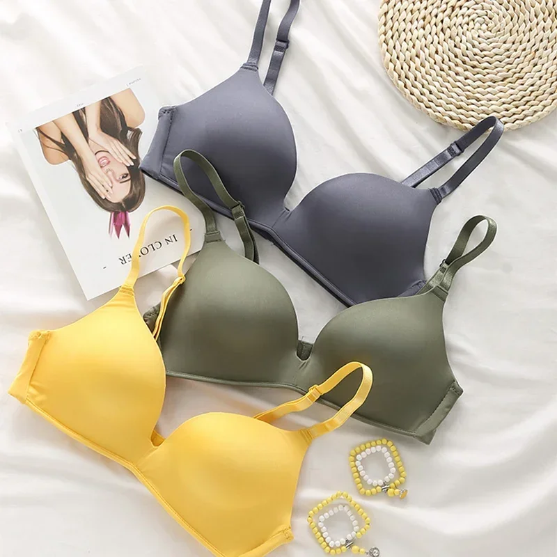 Women Seamless Bra Sexy No Wire Push Up Underwear Girls Students Breathable Thin 10 Colors Bras Female's Bra Breathable Gathered 2