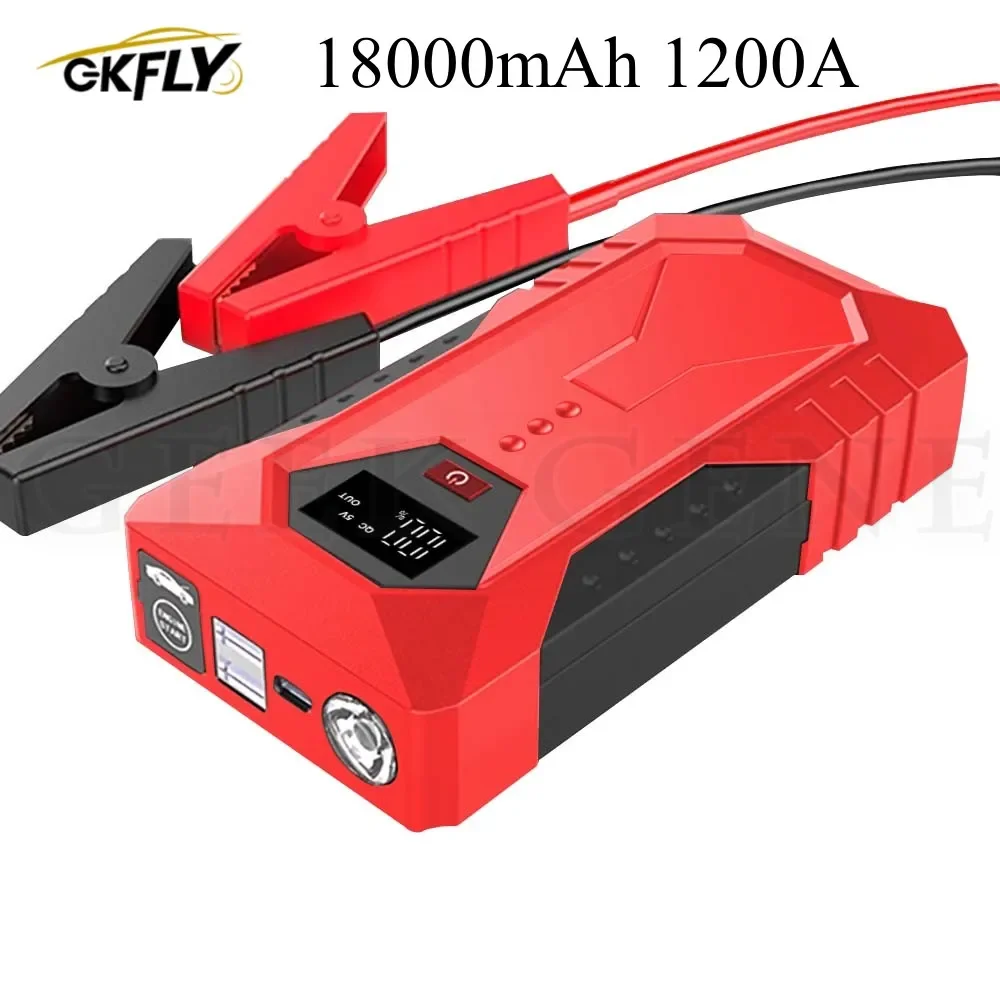 GKFLY 18000mAh Car Jump Starter Portable Power Bank Car Battery Booster 12V Starting Device for Petrol Diesel 6.0L/4.0L