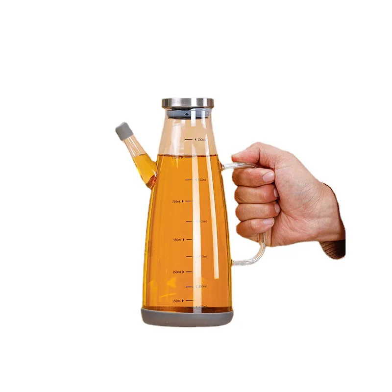High Borosilicate Glass Oil Pot Leak Proof, Anti Toppling, Home Kitchen Supplies Soy Sauce Vinegar Storage Tank, Oil Bottle, 1Pc