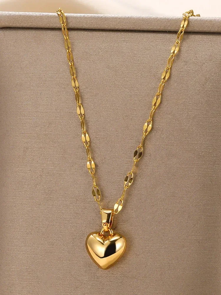 Stainless Steel Gold Beloved Charm Pendant Necklace - Image 1