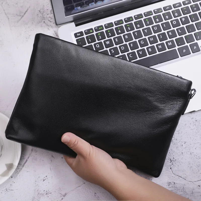 

Новинка 2022, мужской клатч из натуральной кожи, кошелек большой вместимости из овечьей кожи, мягкая мужская Сумка-конверт, деловой модный мужской клатч 45