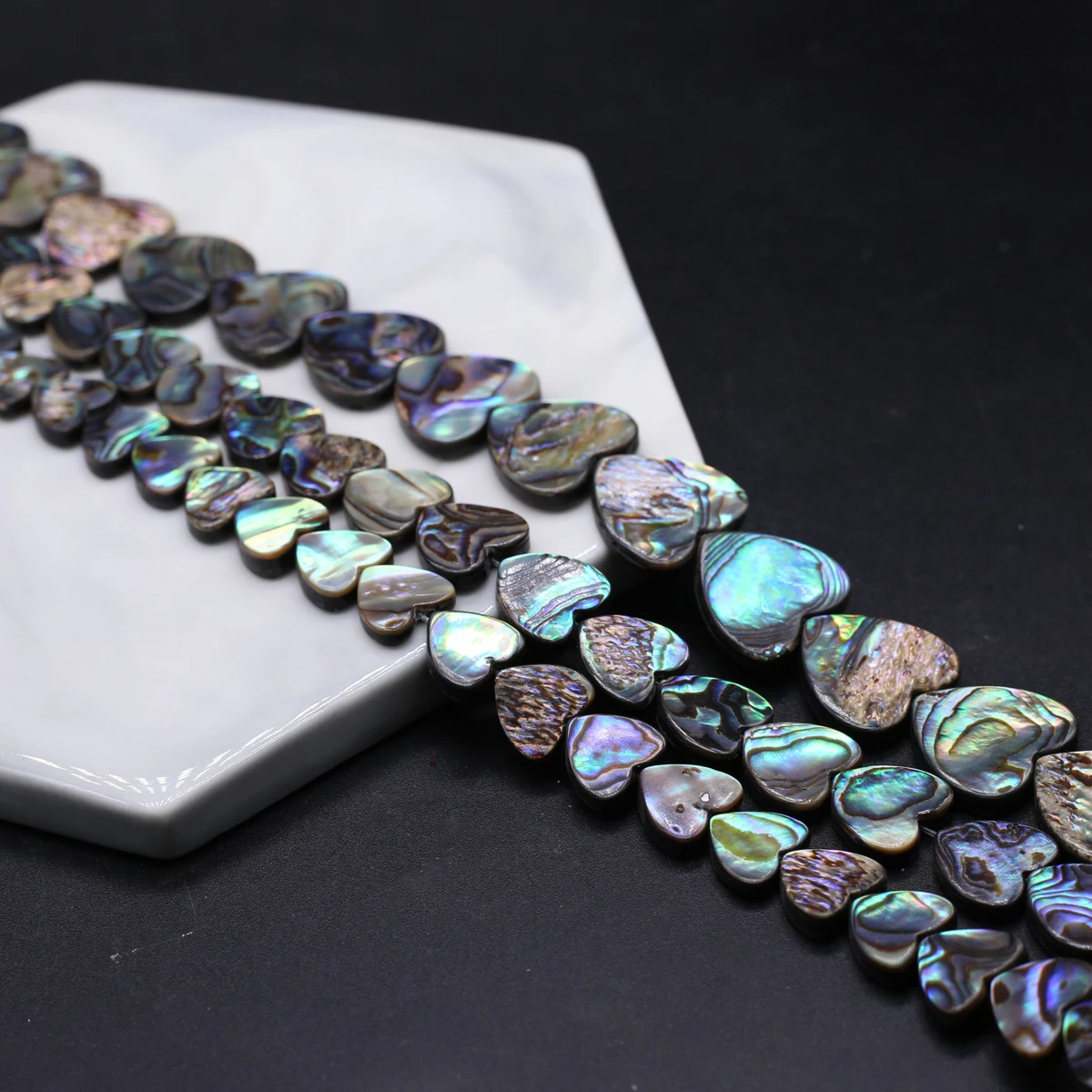 14'' Heart Natural Abalone Shell Beads Love Shell Loose Spacer Beads for Jewelry Making DIY Charms Necklace Bracelet Earrings