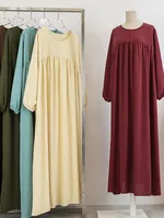 Muslim Women Dubai Abaya luxury kebaya Solid Color Long Dress Modest Ramadan Robe kaftan Femme musulmane african Islam Clothing