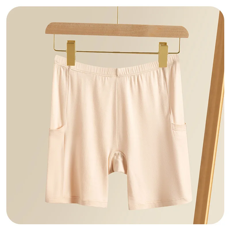 Modal Women's Safety Pants Underwear Ice Silk High Waist Shorts Panties 1pcs For Women Plus Size No Trace Leggings With pockets