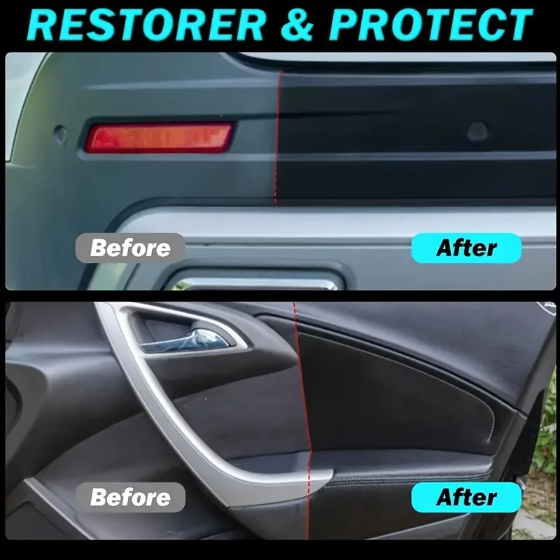 Tire Black Brightener & Car Interior Restorer, 150g &ndash; Multi-Surface Polishing Wax for Dashboards, Plastic, and Artificia