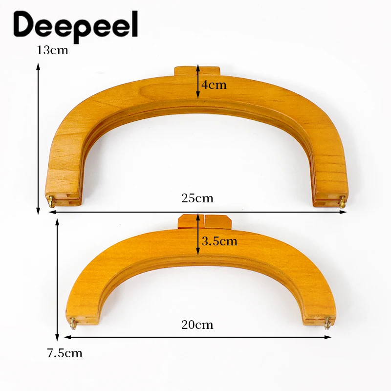 1/2Pcs Deepeel 20/25cm Wooden Bag Handle Purse Frame Closure Kiss Clasp Handbag Wallet DIY Handmade Sewing Brackets  Accessories