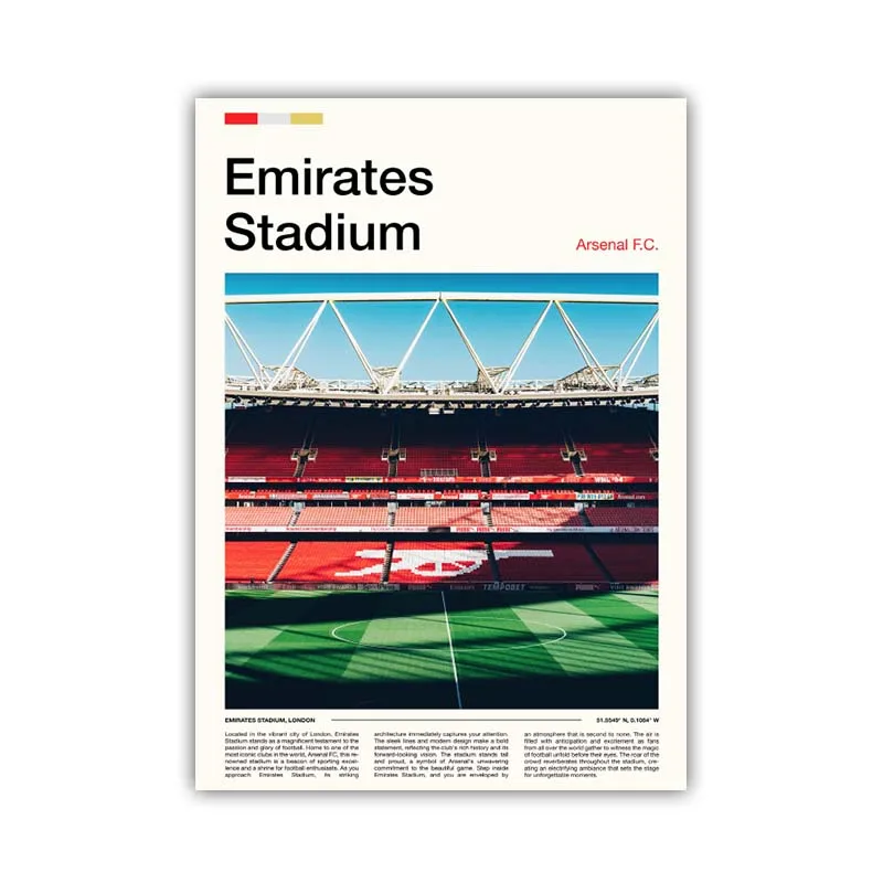 Iconic Football Stadiums Poster Canvas Paintings – Wall Art Home Decor