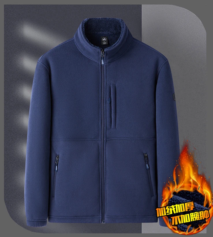 Description Picture 2 of item6XL Big Size Mens Winter Padded Fleece Jacket Outdoor Thick Plush Windproof Warm Tactical Polar Fleece Hiking Safari Cargo Coats