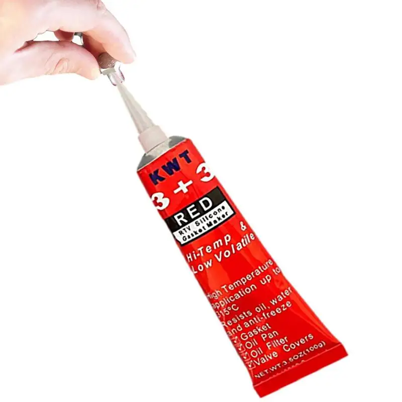 Red Sealant 100g Multipurpose Silicone Engine Sealant Gasket Sealer High Temp Waterproof Red RTV Gasket Maker For Rubber Window high quality 586 car sealant silicone free gasket waterproof to oil resist black high temperature sealant repairing glue 55g