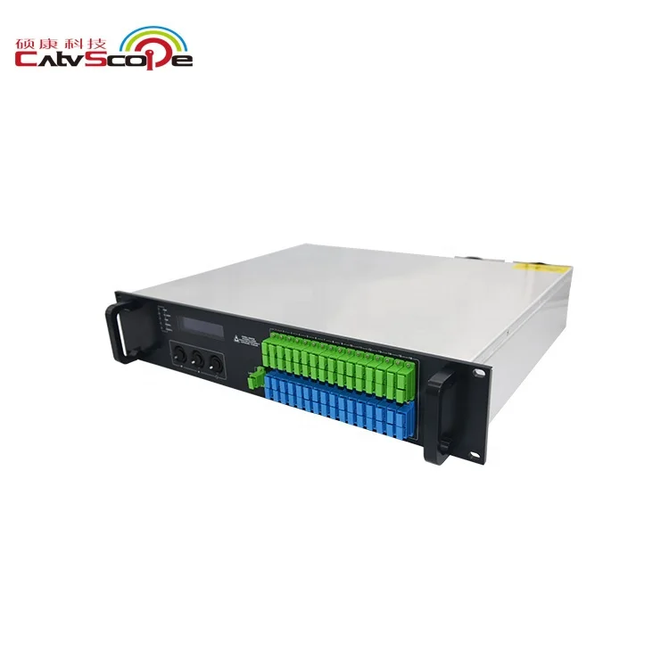 32 Ports 1550nm Fiber Optical Amplifier EDFA EYDFA with WDM CATVSCOPE FTTH Triple Play Solution JDSU PUMP
