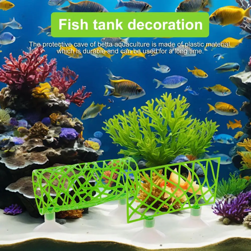 Betta Tunnel Bed Betta Fish Breeding Tunnel Set with Suction Cup Spawning Grounds Bed Aquarium Cave Tube Shelter for
