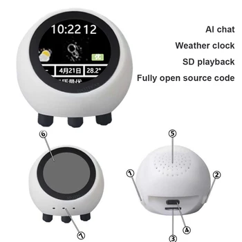 Scheda di Sviluppo ESP32-S3, Mini Robot Multifunzione, Ornamento da Tavolo con Display LCD, Robot Assistente Intelligente 1.28 Pollici per Arredamento Casa