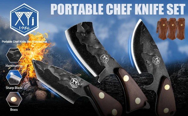 XYJ Portable Chef Knife Set Professional,Since 1986,10 Inch Camp