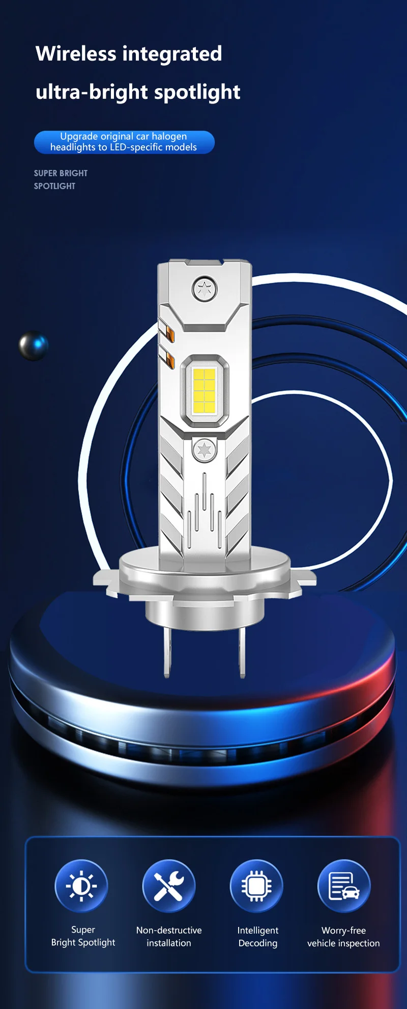 H7 H4 H1 H8 LED Auto Scheinwerfer Lampen 1000000LM Mini Drahtlose Auto Lampe + 800% Helle Scheinwerfer 6000K Automobil Scheinwer – Detail 1