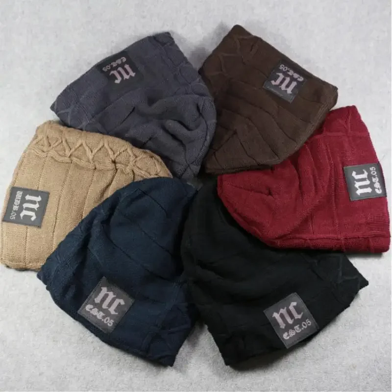 Hot Sale Unisex Warm Winter Hat Fashion NC Letter Label Knitted Hats Fashion Ski Beanie Cap
