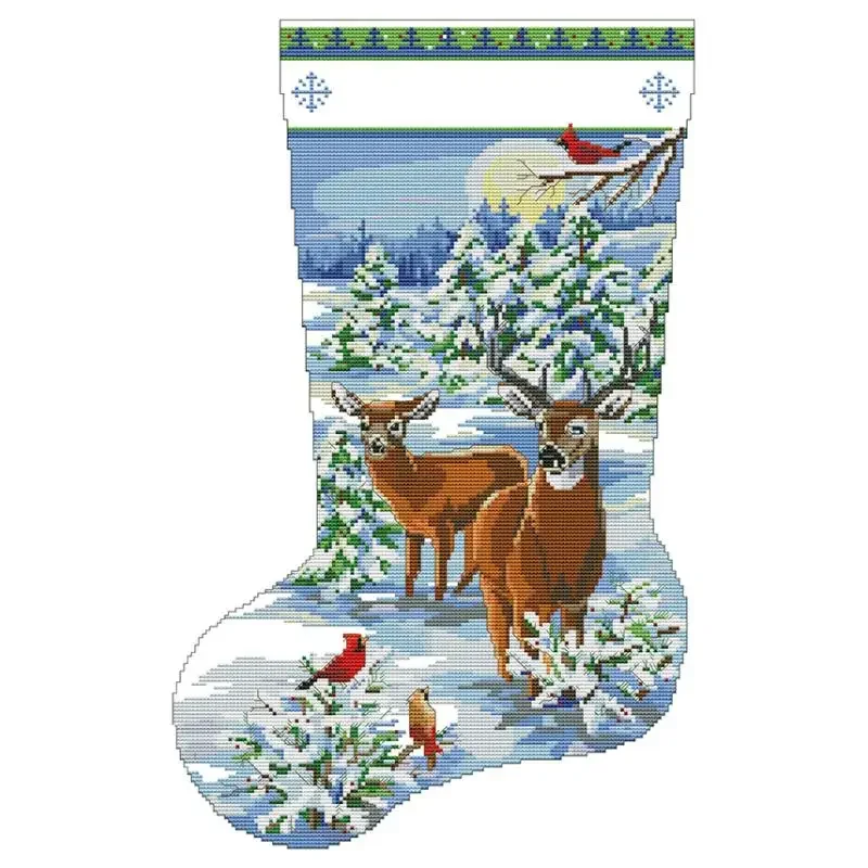 Festive Cartoon Pattern Cross Stitch Kit - DIY Embroidery Home Decor Gift Set