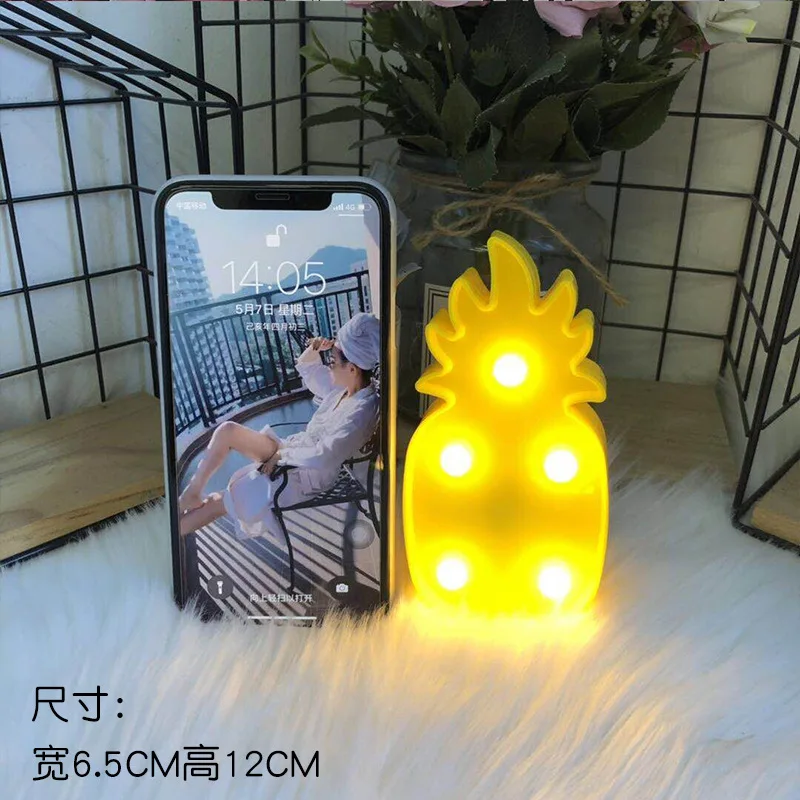 

Cute Letter Flamingo Led Night Light for Baby Beside Light Toy Pineapple Cactus Wall Lamp Marquee Sign LED Home Christmas Decor