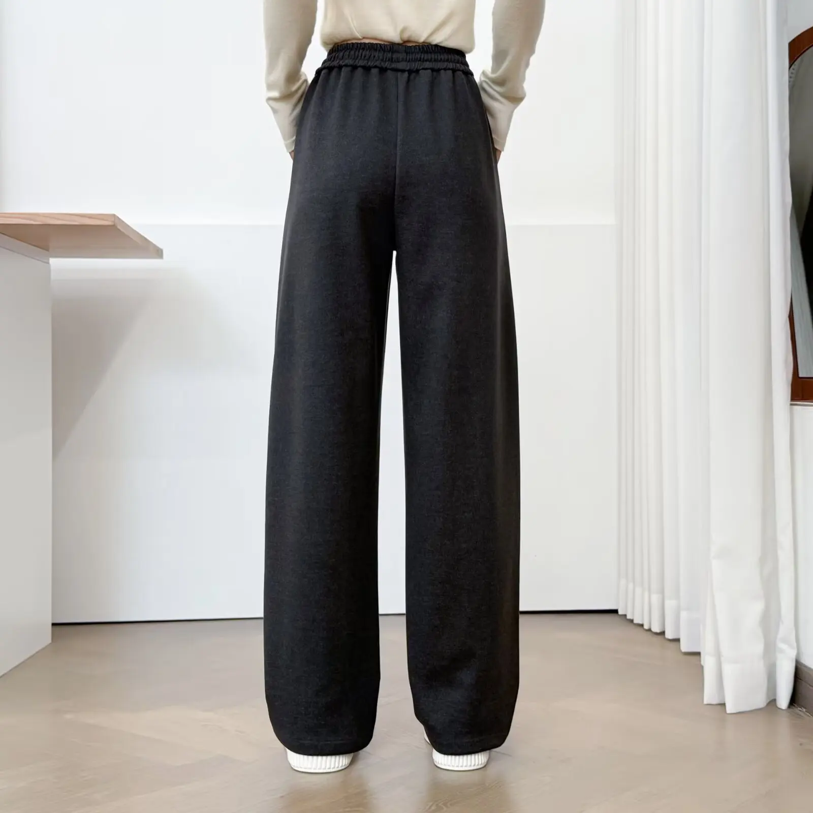 XXXXL Fashion Plus Size Women's Straight Pants New Autumn And Winter Thickened Wide Leg Casual Trousers 022