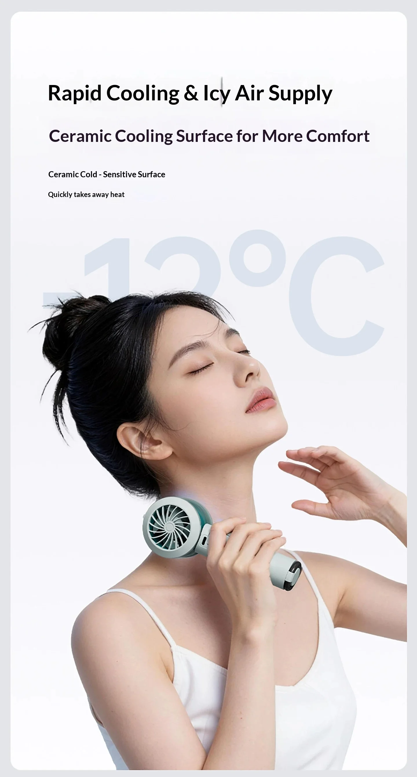 LockNLock ENF8129GRN 휴대용 팬 스프레이 아이스 압축 이중 효과 냉각 휴대용 소형 팬 16시간 배터리 수명 선물