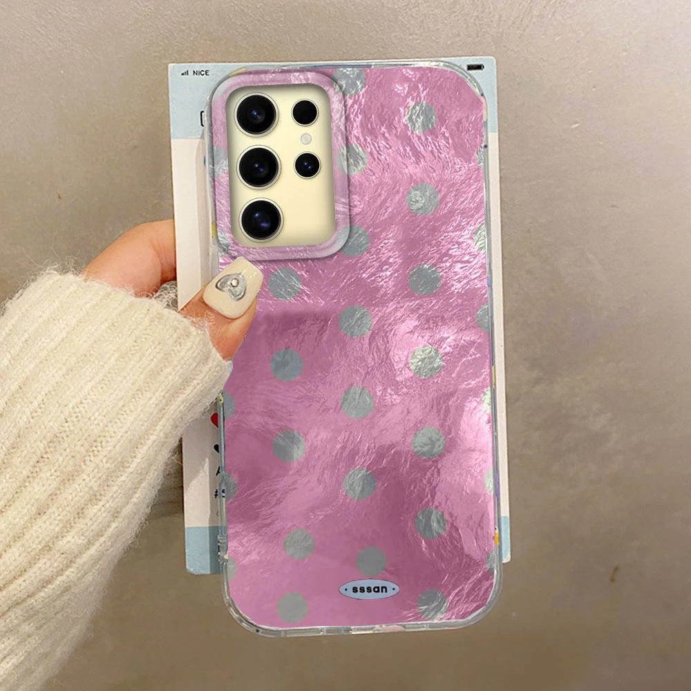 Korean Brown Circular Dots Phone Case - Stylish Women's TPU Cover