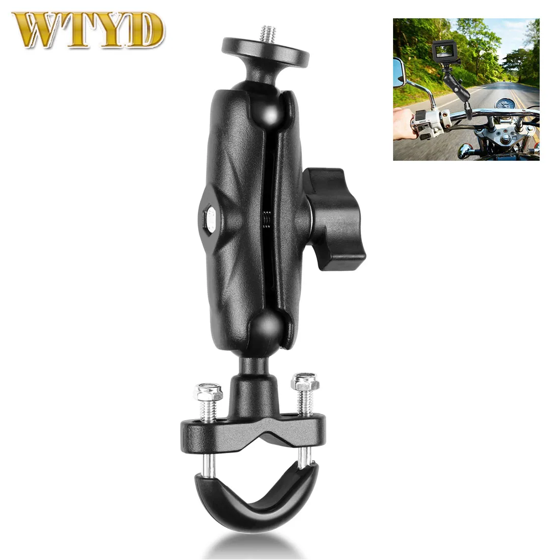 PULUZ Motorcycle Handlebar Fixed Mount U-Bolt Base Holder For GoPro and Other Action Cameras