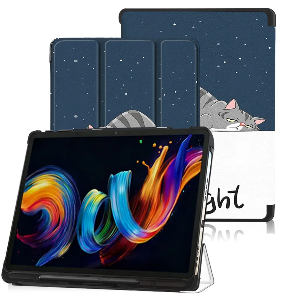 TCL NXTPAPER 11 Plus Tablet Case with Pencil Holder - Anti-Drop Triple Folding Stand Cover