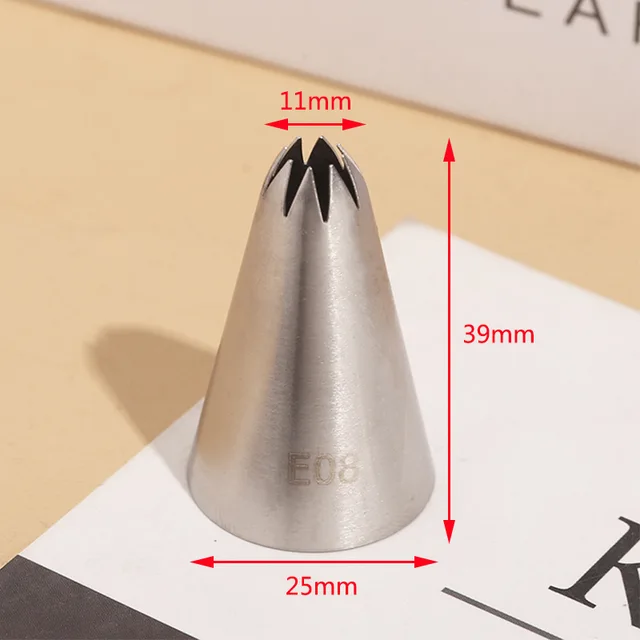 1/3pcs Piping Nozzles Set Stainless Steel Icing Nozzles Cream Cake Piping Tips For Dessert Biscuit Cup Cake, Kitchen Accessories 3