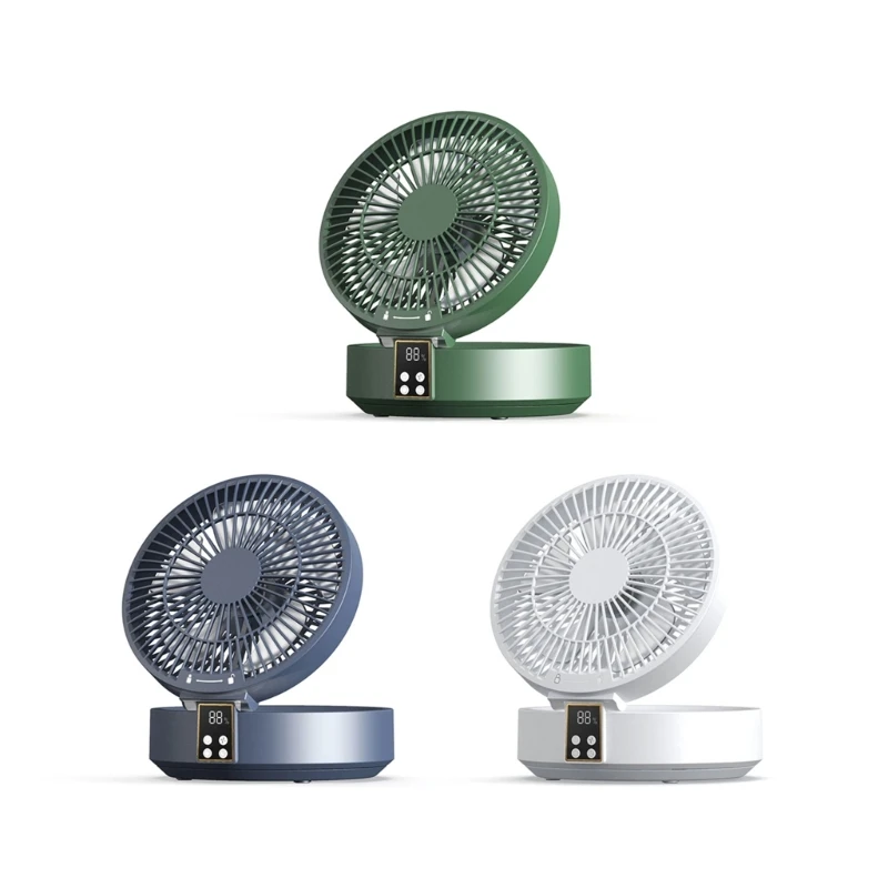 

A6HB Folding Portable Fan USB Remote Control Air Cooler Silent Rechargeable Wireless Fan Fit for Camping Desktop Home Camping