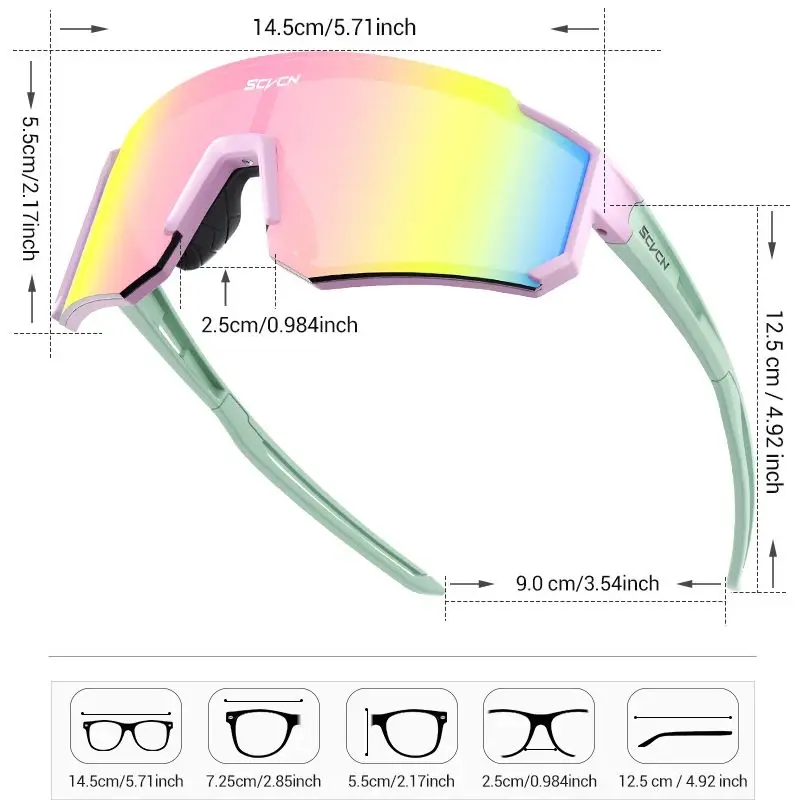SCVCN Cycling Glasses Bike Sunglasses Men UV400 Eyewear Sports MTB Outdoor Goggles Bicycle Women Sunglasses Multi Color Riding