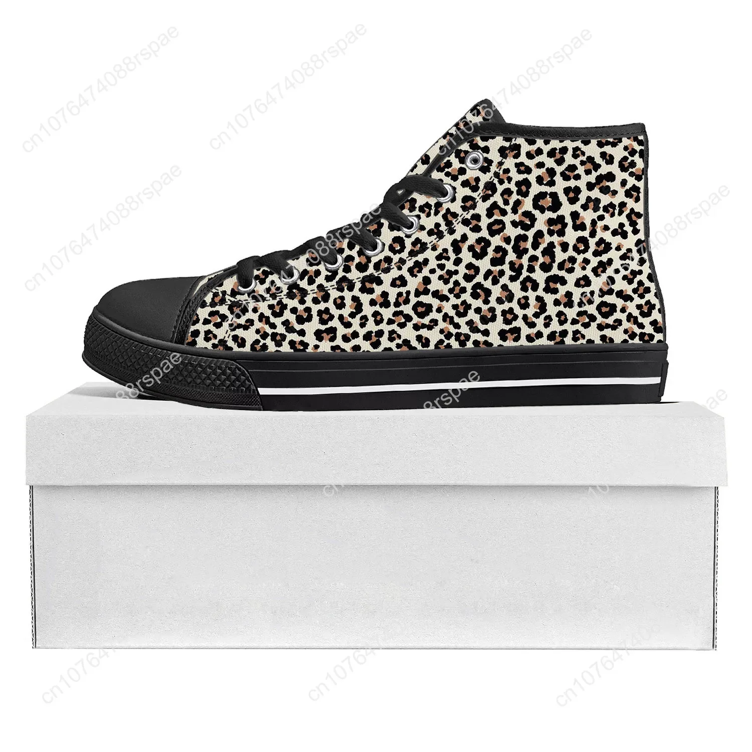Leopard Print Fashion High Top High Quality Sneakers Mens Womens Teenager Canvas Sneaker Tide Printed Causal Couple Custom Shoe