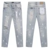Autumn and winter Korean version of  men's clothing blue ripped micro-elastic jeans men's small feet and trousers 1