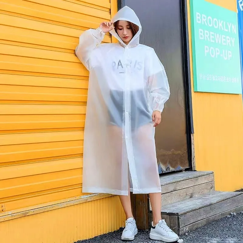 EVA Thickened Reusable Raincoat Poncho for Adults Kids Students, Lightweight Waterproof Rainstorm Proof Outdoor Hiking Gear